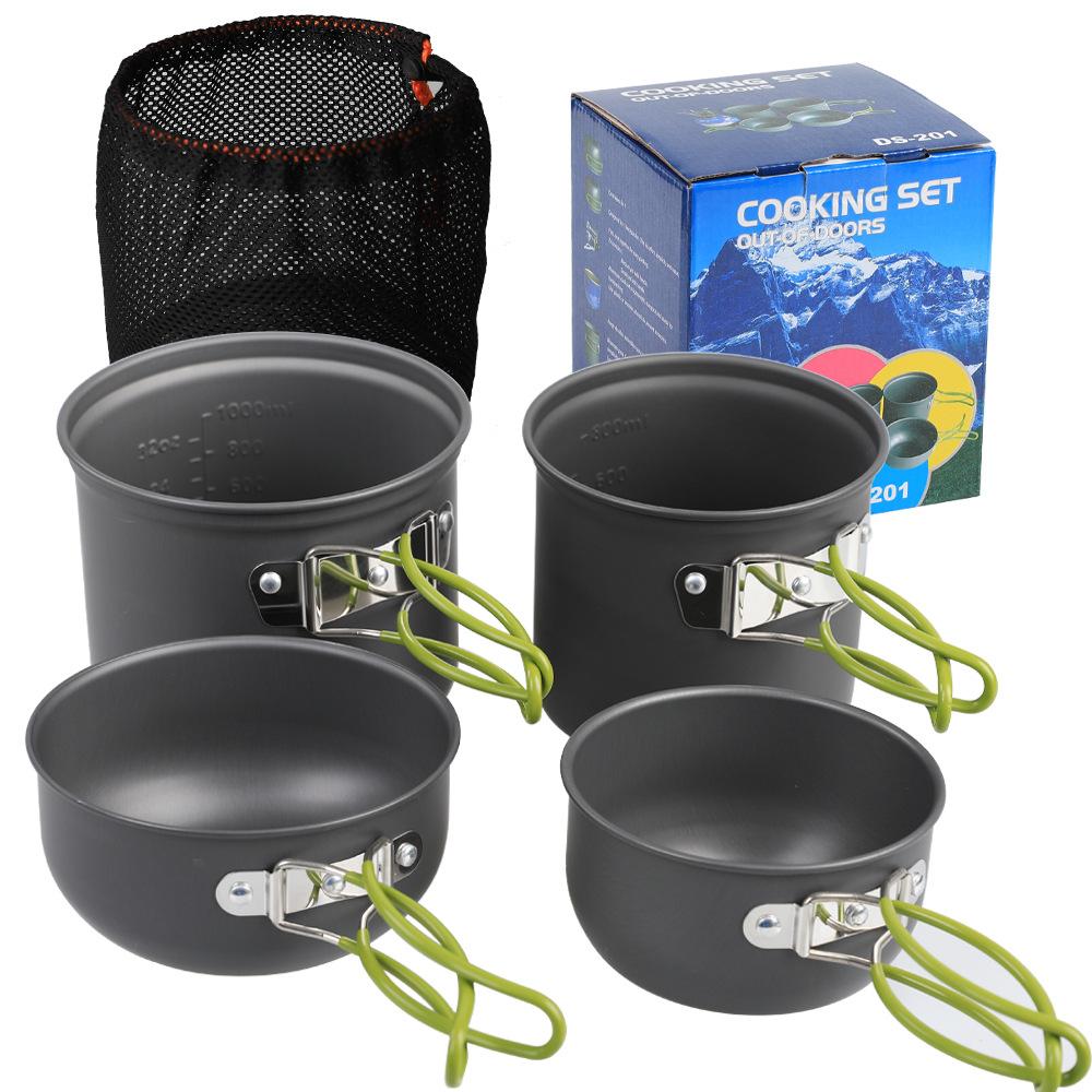 Compatible Outdoor Picnic Cooking Pot Set Lightweight Camping Hiking Cooking Utensils Set Camping Cookware Set