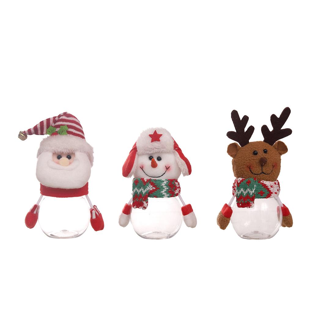 Produse decorative noi de Crăciun Cutie de bomboane de Crăciun din plastic Moș Crăciun Cutie cadou transparentă Cutie de bomboane