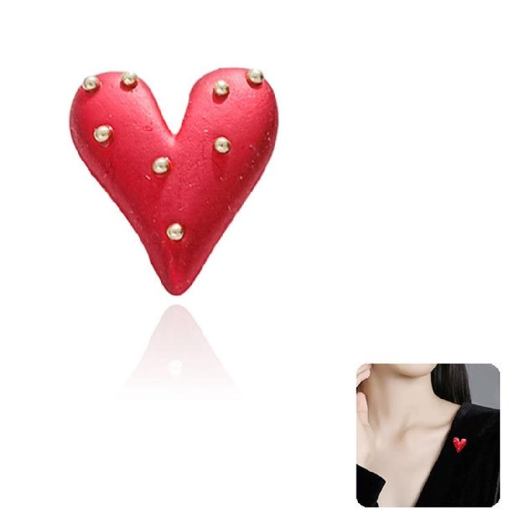Red Heart Shirt Collar Clip Elegant Garment Fixer Accessory For Everyday Wear Fashion Statement Accessories