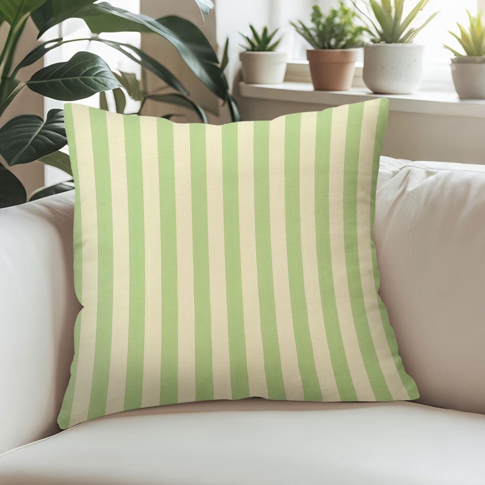 Mint Stripe Square Jacquard Pillow Cover for Sofa Office Waist Cushion Cover Home Decorative Pillowcase