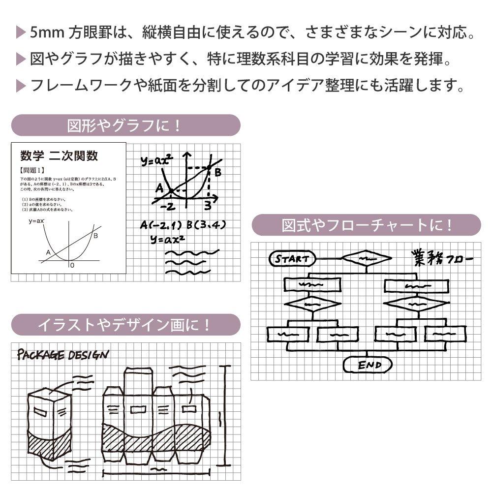Maruman Easy to Write 5mm B5 Set of Loose-Leaf Paper, On, Grid, Size, L1207H, 5.