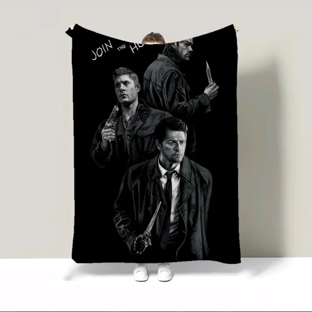 Supernatural Join the Hunt Camping Blanket King Size Fluffy Plaid Fluffy Soft Blankets & Throws Warm Winter Blankets for Sofa