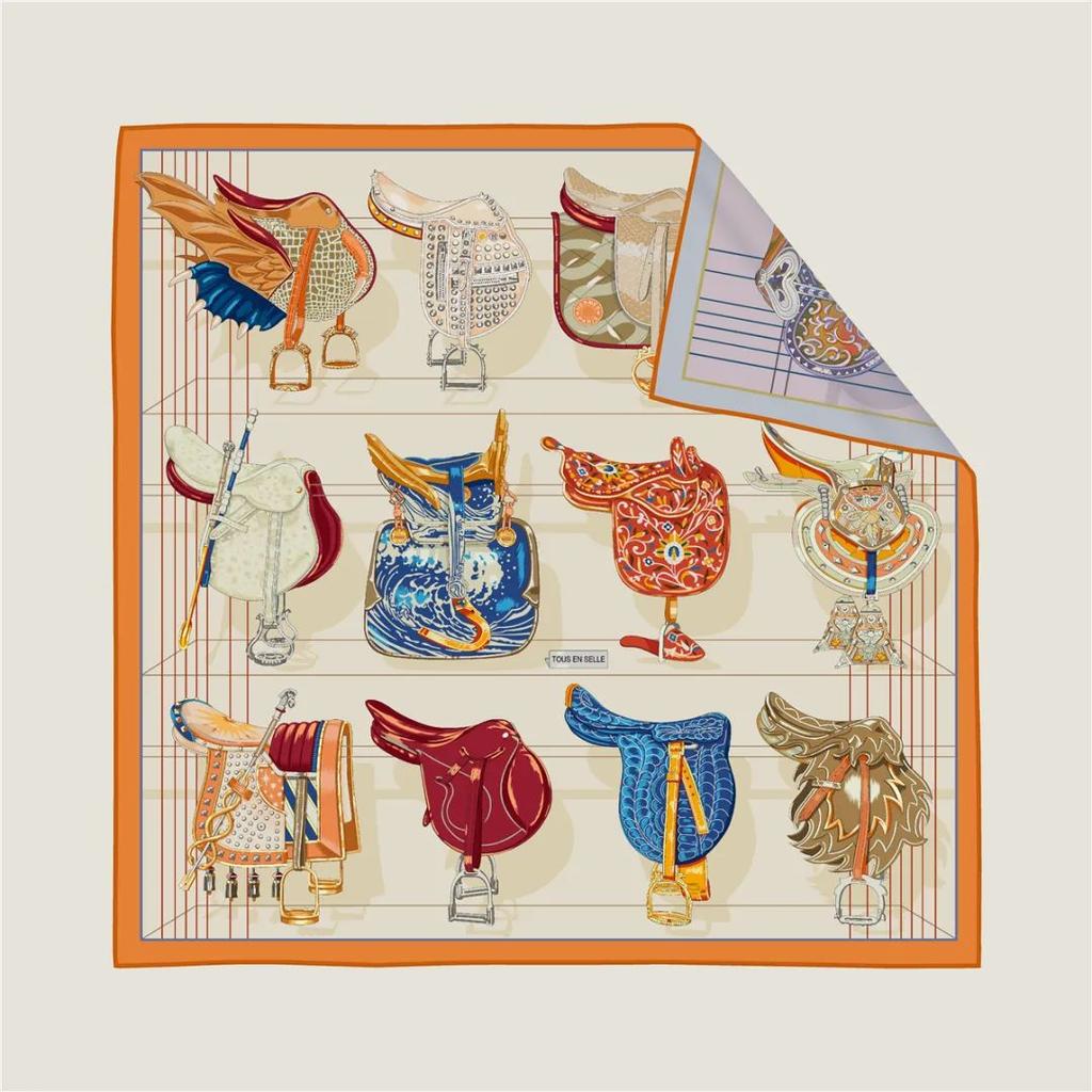 Latest Design Two-sided Twill Women Scarf Sunscreen Foulard Shawl Hijab Female Hair Hijab Wraps Neckerchief Bandanda Echarpe