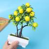 Realistic Simulation Lemon Tree Plastic Orange Tree Bonsai Artificial Fruit Plant Potted  Courtyard
