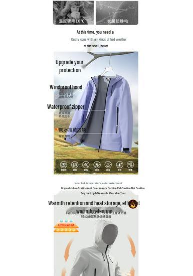 Autumn/Winter Cultural Hooded Windbreaker: Lightweight Three-Layer Composite Mountaineering Suit Jacket