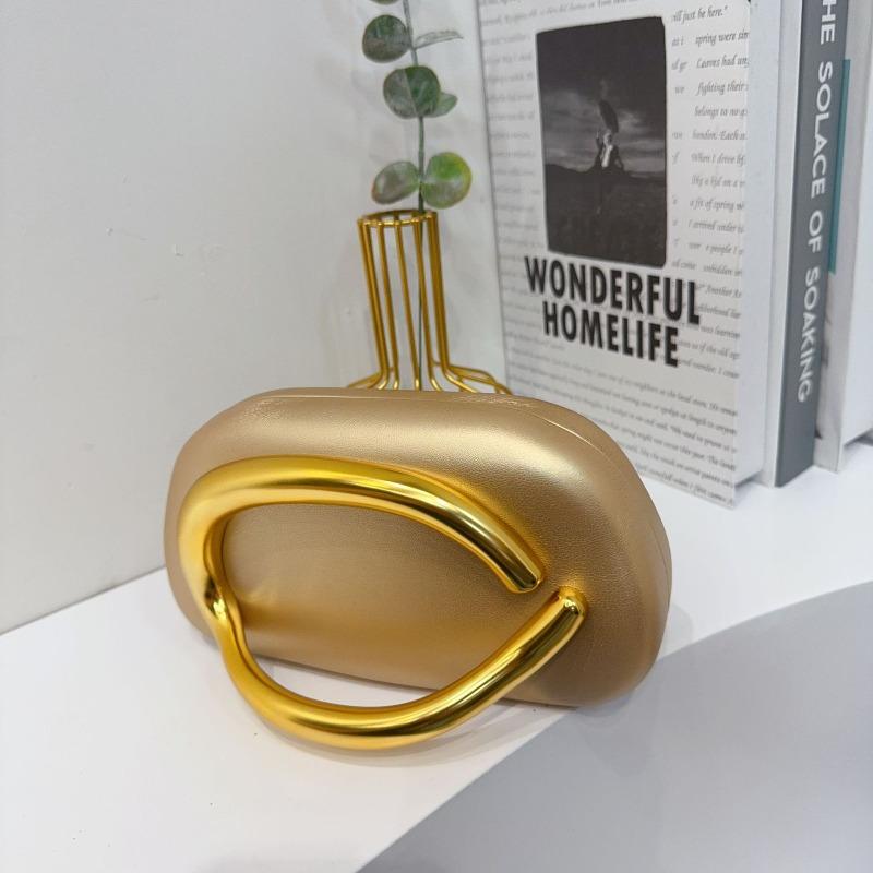 Trendy Classic Round Box Clutch Bag Dinner Bag Acrylic Bag Retro Metal Handle Shoulder Crossbody