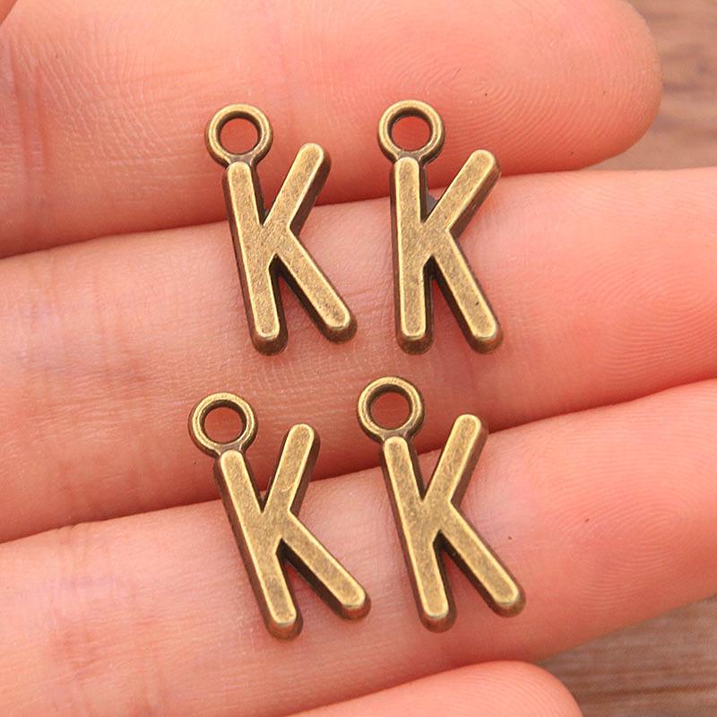 Zinc Alloy Alphabet Charms: 2 Colors, 26 Letter Pendants for Jewelry, Handbag, and Mobile Phone Accessories