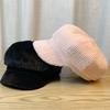 Corduroy Autumn and Winter Hat Female Octagonal Hat Beret Female Britain Sweet and Cute