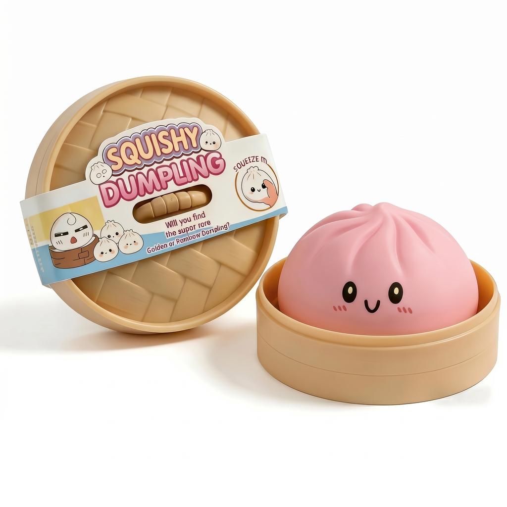 4Pcs Healing Smiley Baozi Dumpling Squishy Toy With Steamers Cute Fake Food Squeeze Toys Slow Rising Sensory Fidget Relief Toy