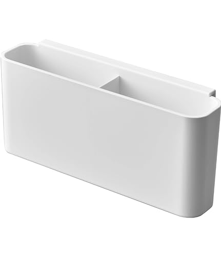 Yamazaki Makeup Box, White, Approx. W31 x D15 (including handle) x H15.5cm, Tower Design, Portable with Handle, 5453