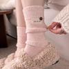 Women's Wool Mid-Calf Socks: Warm, Thick, Knitted with Button Detail, Solid Color, Simple and Chic
