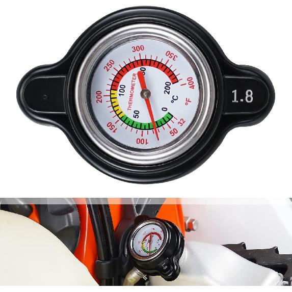 NICECNC Motorcycle Radiator Cap with Temperature Gauge Compatible with Yamaha Raptor700R 2006-2026, YFZ450R 2021-2026, Wolverine X2/X4 2018-2020, See