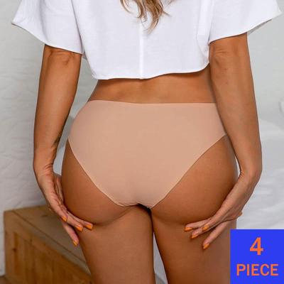 4 pz/lotto slip da donna sexy nessuna traccia biancheria intima di seta del ghiaccio vita bassa lingerie sportiva intimo femminile mutande