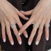 Glossy irregular texture double-layer crown sparkling diamond rings for women new in hip-hop style engagement ring jewelry gift