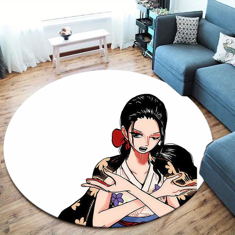 One Piece Boa Hancock Round Area Rug Carpet Rug For Living Room Bedroom Sofa Playroom Decor Nonslip Floor Mat