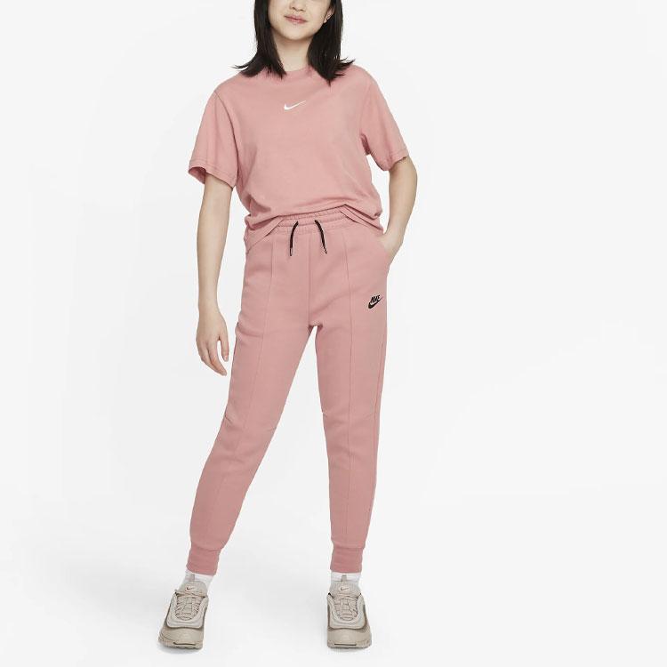 Nike Sportswear Solid Logo Round Neck Short Sleeve T-Shirt Kids Tops Pink DH5750-618