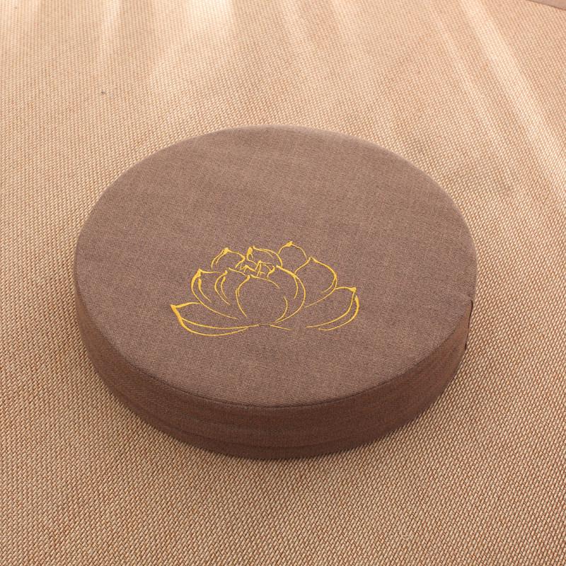 Thick Washable Japanese Zen Meditation Cushion - Round Tatami Linen Seat for Home and Balcony
