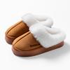 Thick and Warm Cotton Slippers with Added Velvet, Suitable for Women To Wear Outside In Winter. Soft Soled Plush Slippers for Home and Indoor Use