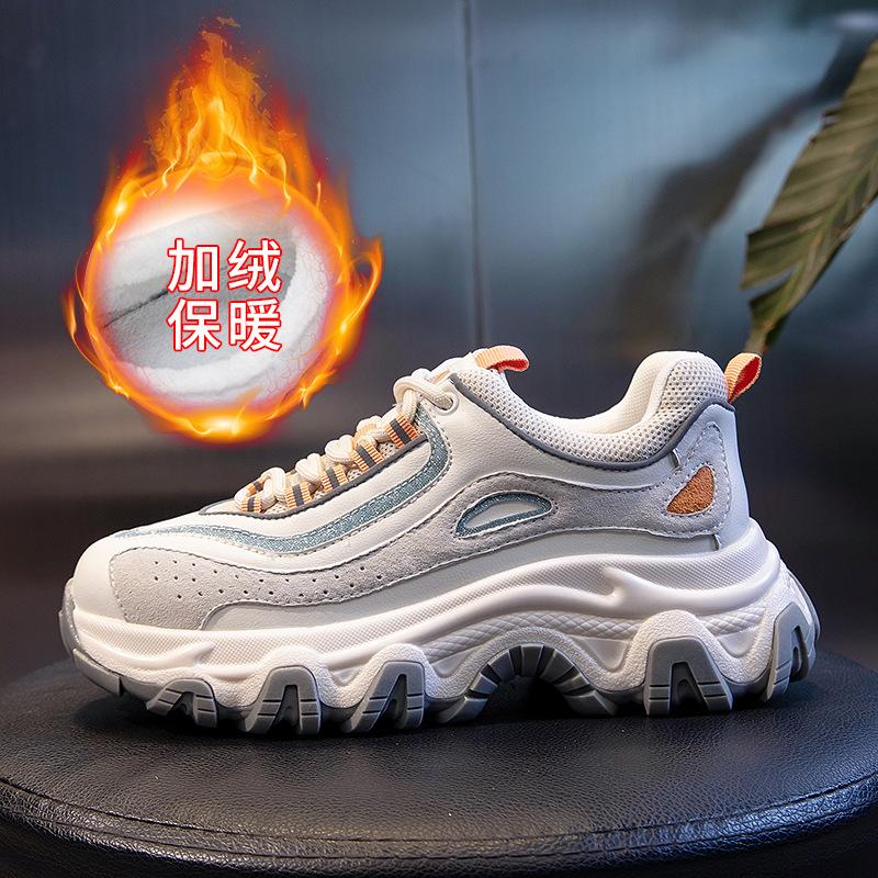 Absorbent sole leather dad shoes women's spring 2025 new women's running sports shoes women's casual versatile women's shoes trend