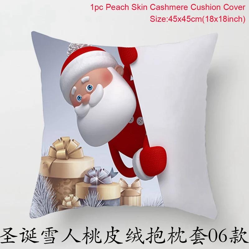 Merry Christmas Cushion Cover Christmas Decorations for Home 2025 Cristmas Ornament Noel Xmas Decor Navidad Happy New Year Gifts