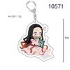 Keychain Pendant Anime Demon Slayer Kimetsu No Yaiba Kamado Tanjirou Double Sided HD Bag Pendant Gift For Fans Cosplay Props Jewelry Gift