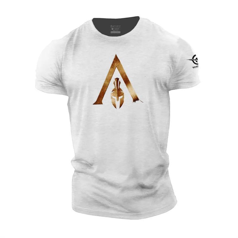 Pánske tričko Spartan Warrior 3D potlač Nadrozmerné tričko Letné tričko s okrúhlym výstrihom Krátky rukáv Vysoko kvalitný odev Voľný Priedušný top