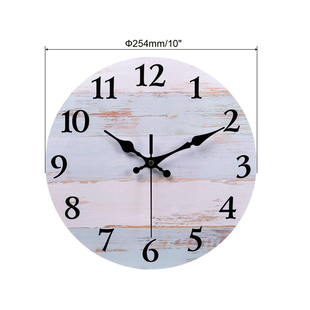 10 Inch Wooden Wall Clock Quartz Silent Non-Ticking Round Wall Clocks Retro Decoration For Home Living Room Bedroom Bathroom