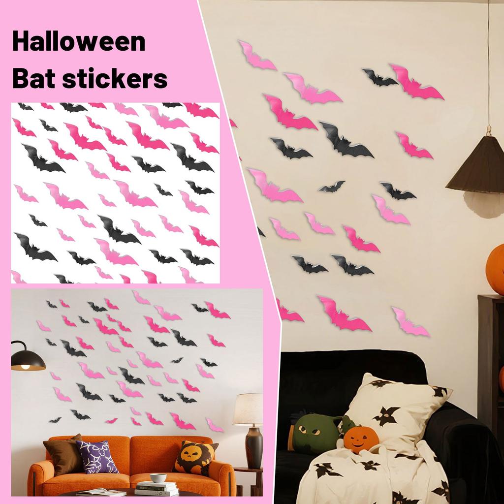 Halloween Wall Stickers 3D Stereoscopic Stickers Halloween Party Background Decoration Stickers