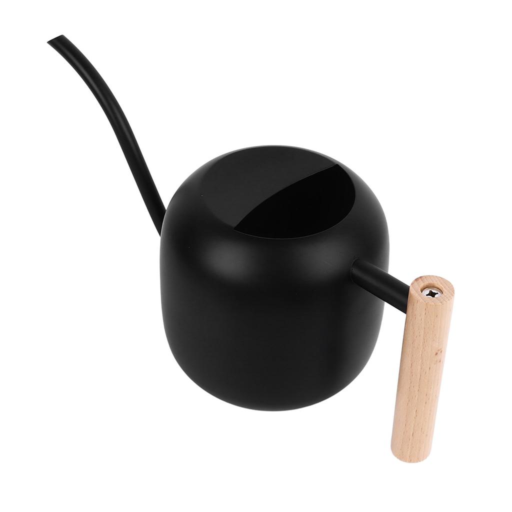 Metal Watering Can Wooden Handle Long Spout Watering Can Pot for Indoor House Plants Bonsai Outdoor Garden Flower 1.2L