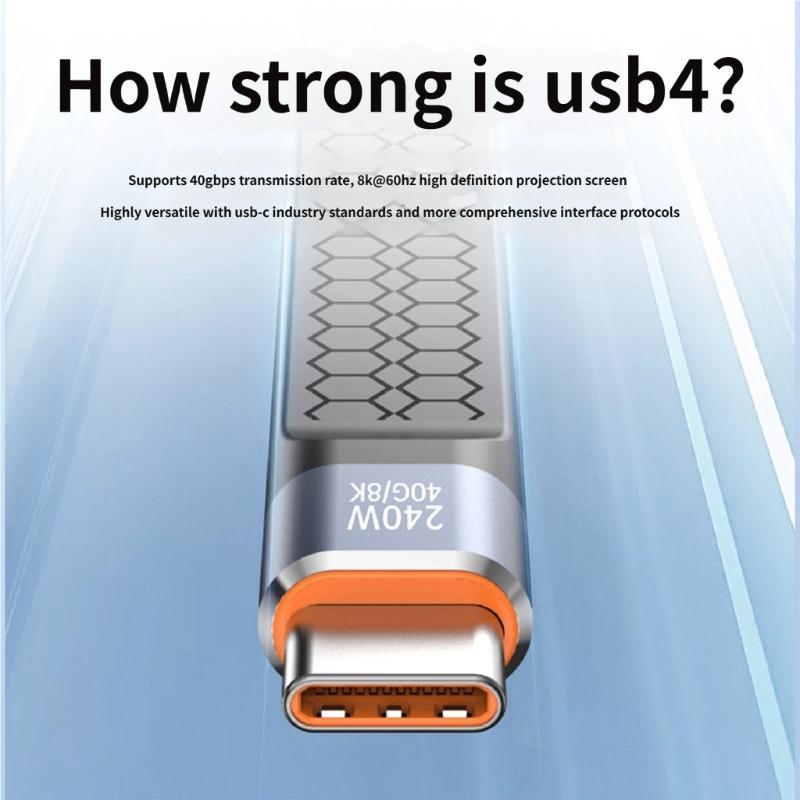 USB4.0 USB C To USB C Cable 40Gbps/80Gbps 8K@60Hz 240W Fast Charging USB C Data Cord Video Cable for Smartphone Laptops