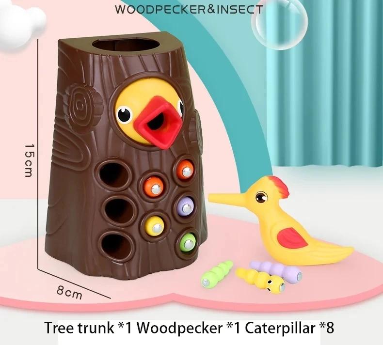 

Woodpecker Catching Worms And Feeding Game Toys Montessori Toddler Magnetic Set Fine Motor Skill Preschool Toys For Kids Gift