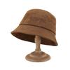 Womens Solid Color Short Brim Faux Suede Bucket Hat Winter Casual Chic Cap