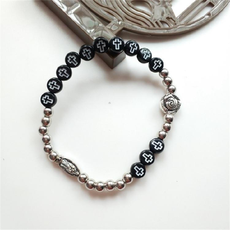 Catholic Cross Rosary Bracelet Bangle Prayer Catholic Jewelry Religious Gift