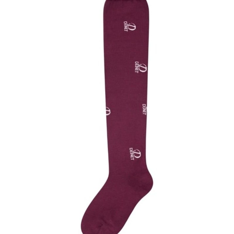 DEINET DEINET KNEE HIGH JACQUARD SOCKS in BURGUNDY