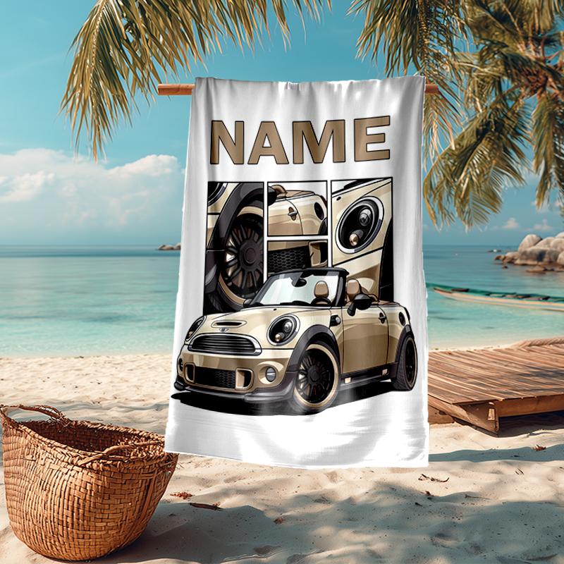 Custom Name Ultra-Soft Beach Towel with Racing Theme,Ideal for Pool - Camping, Diving - Perfect Travel Essential, Vibrant Beach Towel.