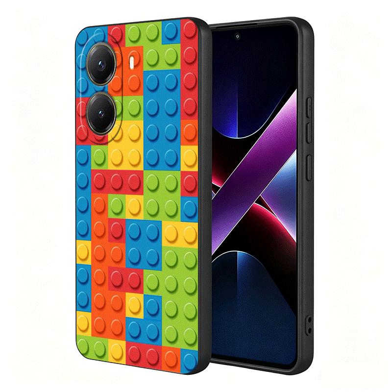 Fashion Building Blocks Pattern Soft Phone Case for Xiaomi Poco X5 X6 X7 X8 Pro Max X3 F7 F8 Ultra M8 M7 M6 M5 Redmi 15 15C 14C