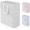 Self-supporting Foldable Laundry Basket 100L – 55 X 30 X 60 Cm, Waterproof, Reinforced Handles, Grey