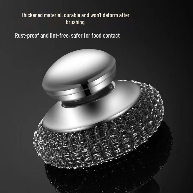 Zhishi Short Handle Stainless Steel Scrubber