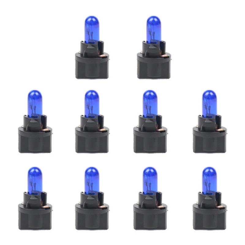 10Pcs T5 12V Auto Dashboard Light Bulbs Bubble Insertion Instrument Brake Bulb Single-wire White Foam Air Conditioning Indicator