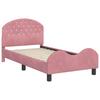 Children s Bed Frame with Headboard Pink 80 x 160 cm Velvet