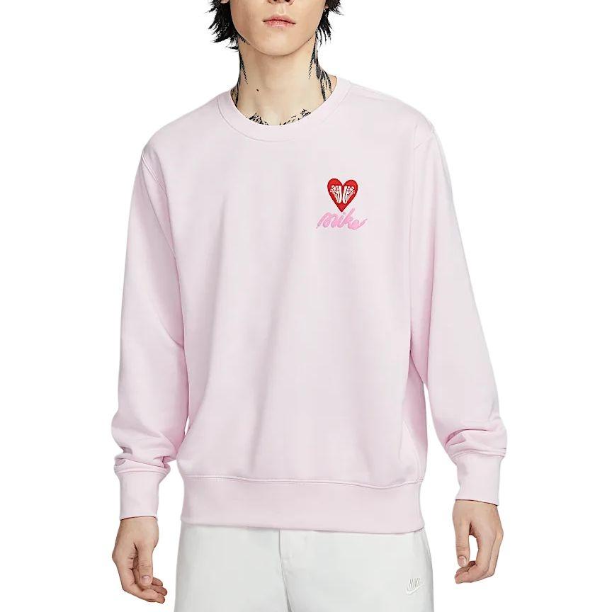 Nike Club French Terry Crew Neck Sweatshirt Asia Sizing Pink Foam Men s IB8233-663 L