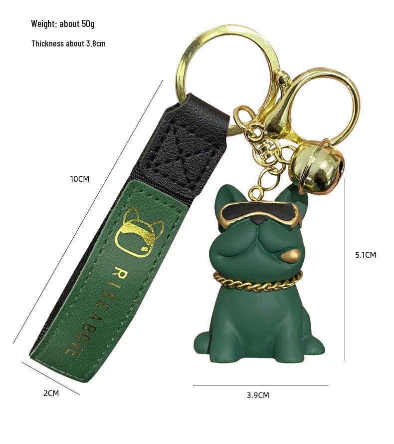 Trendy Bulldog Resin Keychain: Cute Puppy Pendant for Cars & Backpacks, Perfect Gift