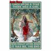 Vintage Metal Tin Sign for Home Decoration Once A Time There Was a Girl Cats Toilet Bathroom New Arrival WY