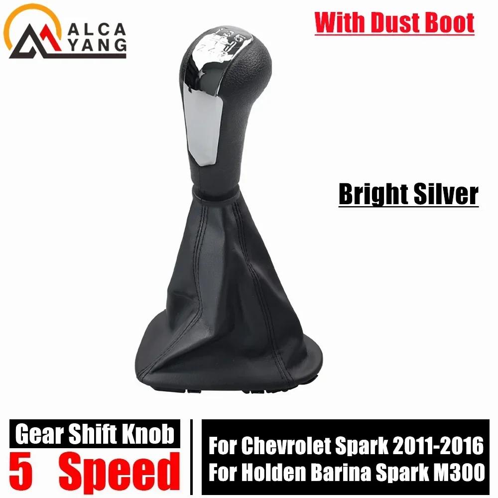 Car 5 Speed Manual Gear Shift Knob For Chevrolet Matiz Spark M300 2011 2012 2013 2014 2015 2016 PU Leather Gaiter Boot Cover