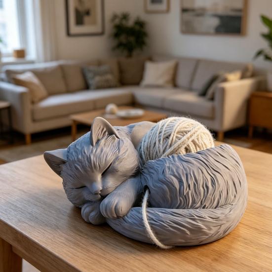 Ciotola per Filato a Forma di Gatto per Uncinetto e Maglia, Carino Organizzatore Porta Filato, Elegante Ciotola per Filato Minimalista per Amanti dell'Uncinetto e Maglia