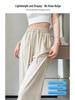 Women's Summer High Waist Ice Silk Wide-Leg Pants - 2025 New, Lightweight, Floor-Length, Loose, Slimming, Casual Straight Leg Design.
