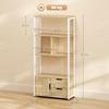 Bookcase Bookshelf with Shelves Drawers and Door 58x24x122 Cm Industrial Style White and Natural Wood