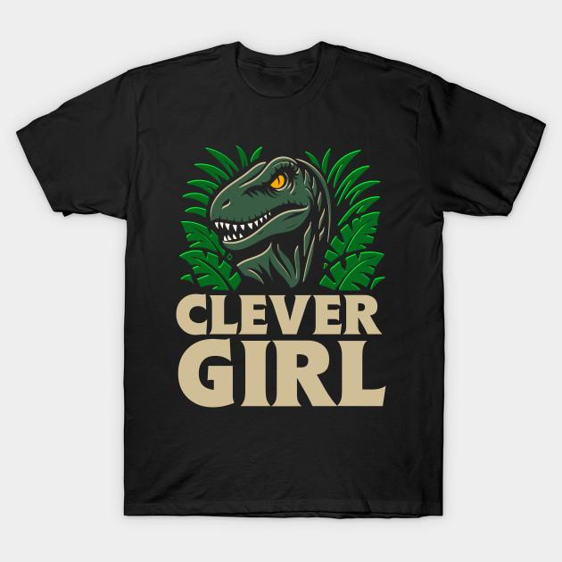 Men Black Print T-shirt The Velociraptor Clever Girl Quote No-Cut Transfer Paper Print Cotton Tshirt 3XL чёрный