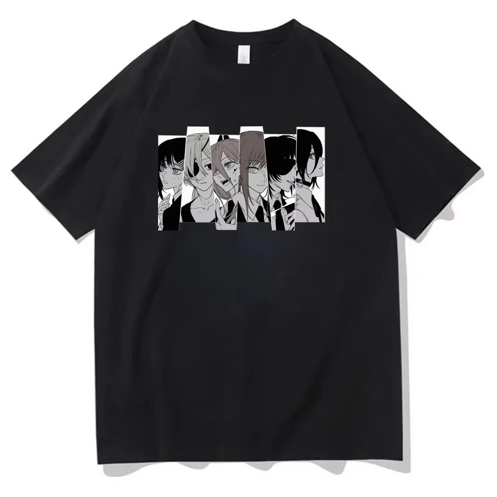 Sommer Neues Anime Kettensägen Unisex Bedrucktes T-Shirt Unisex und Damen T-Shirt Unisex Top Sport T-Shirt Unisex T-Shirt Harajuku Y2K Tee