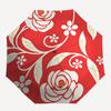 1 Stück Automatischer Faltregenschirm mit Blumenmuster - Kompaktes 8-Rippen-Design, Langlebiger Kunststoff & Eisen, Festliches Geschenk, Kompakter RegenschirmUmbrellan035